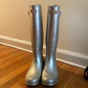 Silver hunter rain and snow boots